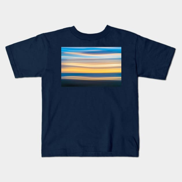 Bright coastal abstract eye-catching wavy pattern Kids T-Shirt by brians101